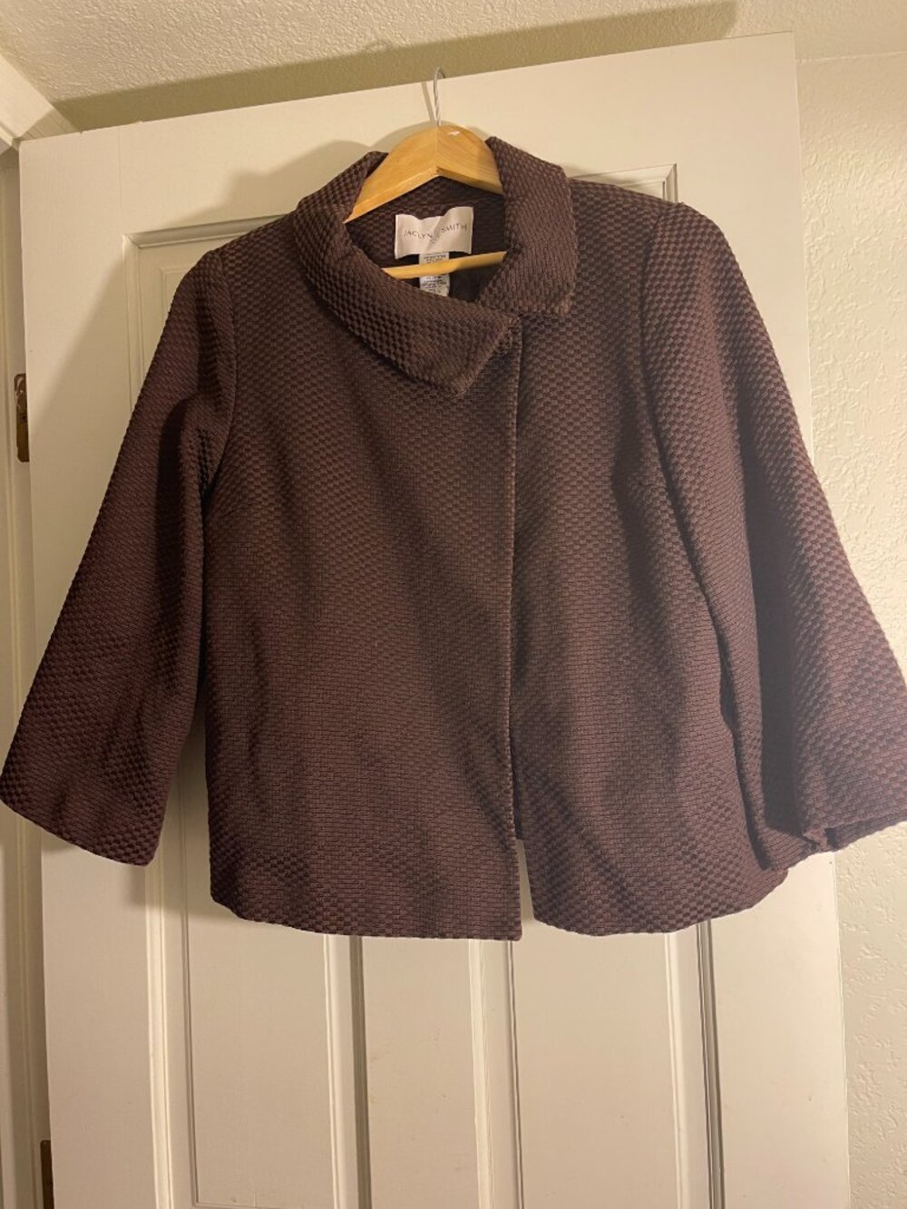 Jacklyn Smith vintage brown blazer retro style size M Mad Men retro classic chic